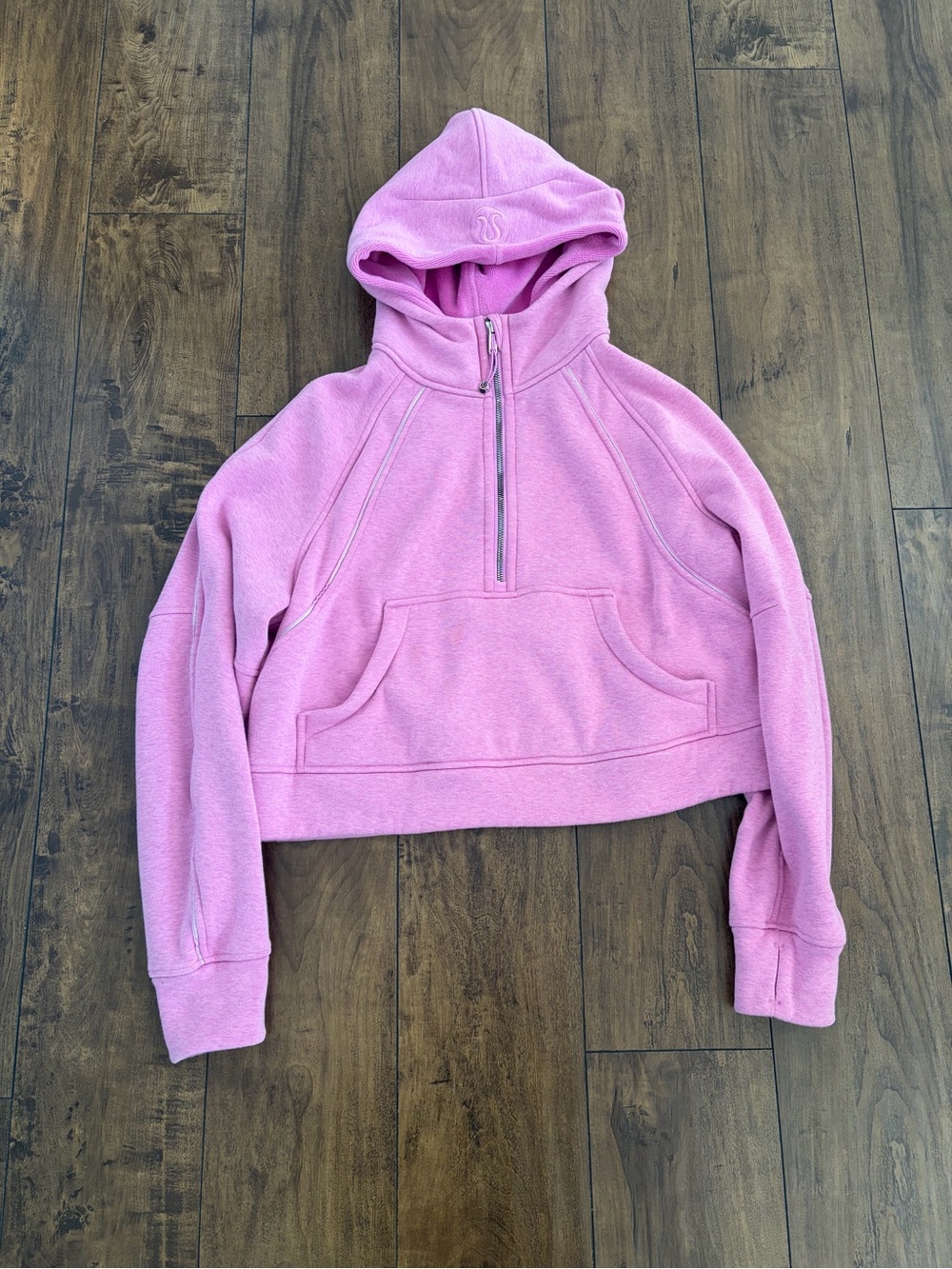 lululemon athletica Pink Cropped Half-Zip Hoodie *** plush ** M/L